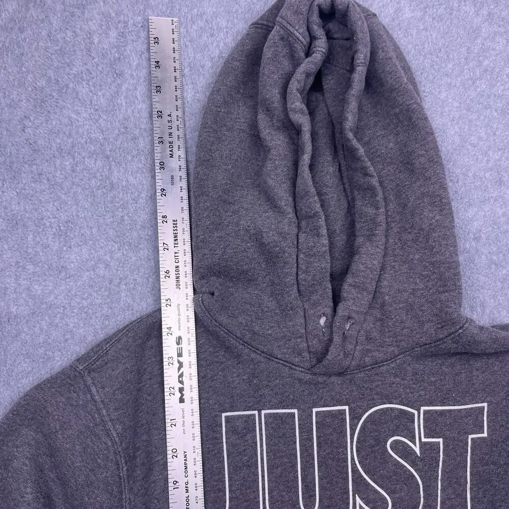 Nike Just Do It Hoodie Mens Small Gray Long Sleeve Drawstring Sweatshirt